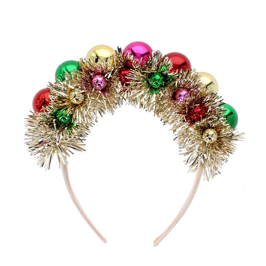 Tinsel and bauble party headband