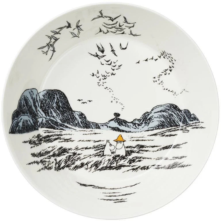 Inside of the True to Its Origins bowl with a landscape and birds