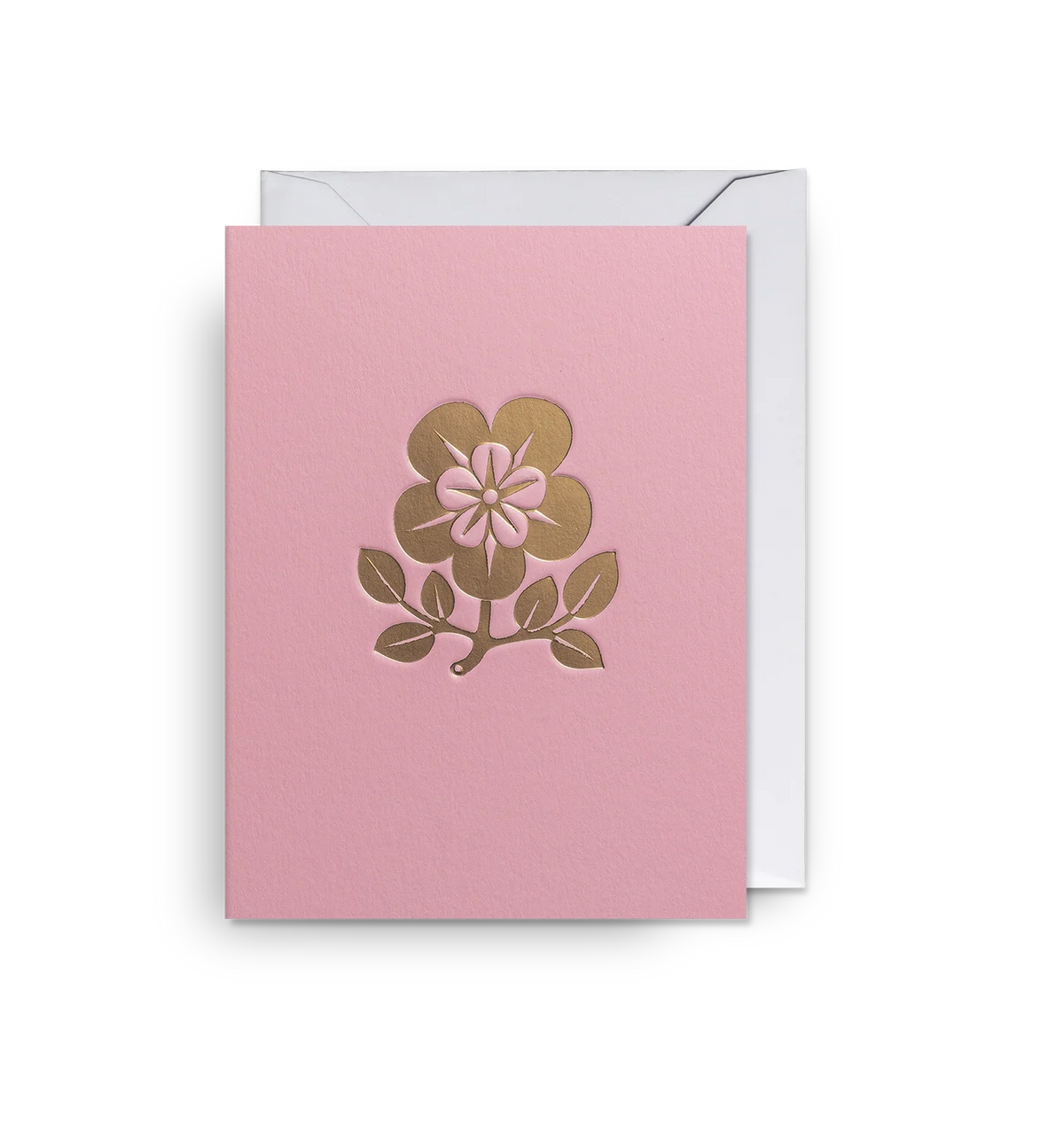 Lagom mini card: a gold flower on pink
