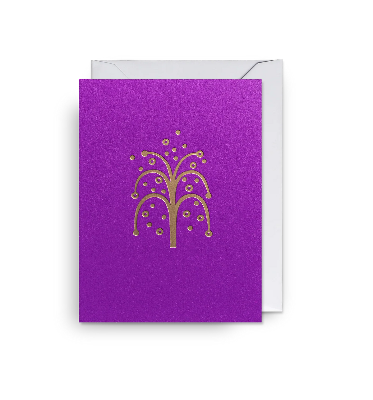 Lagom mini card: a gold fountain on purple