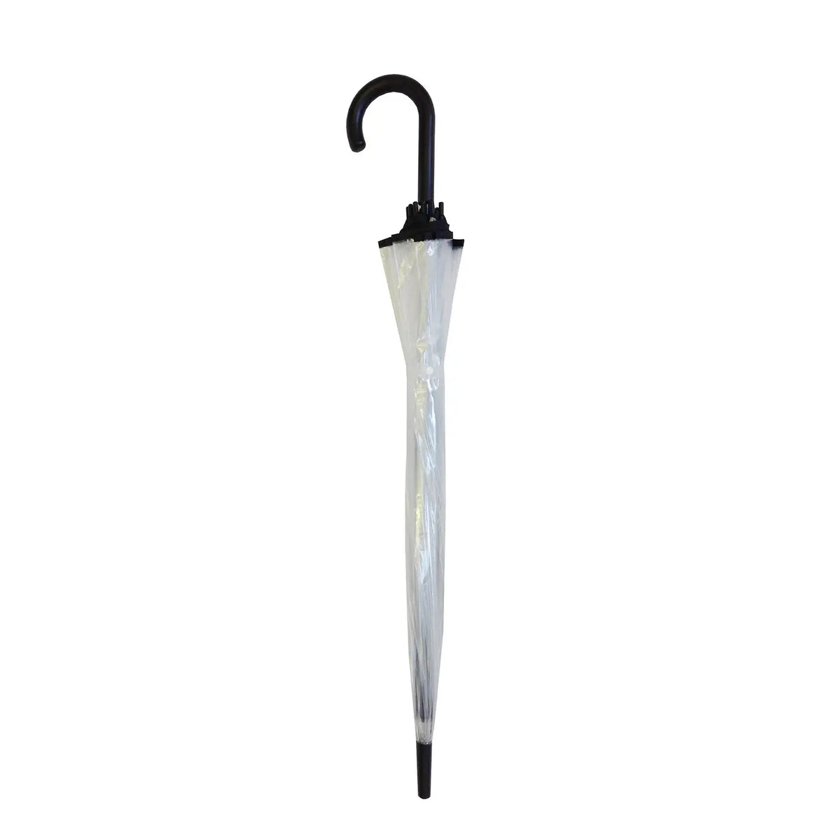 Transparent dome umbrella folded