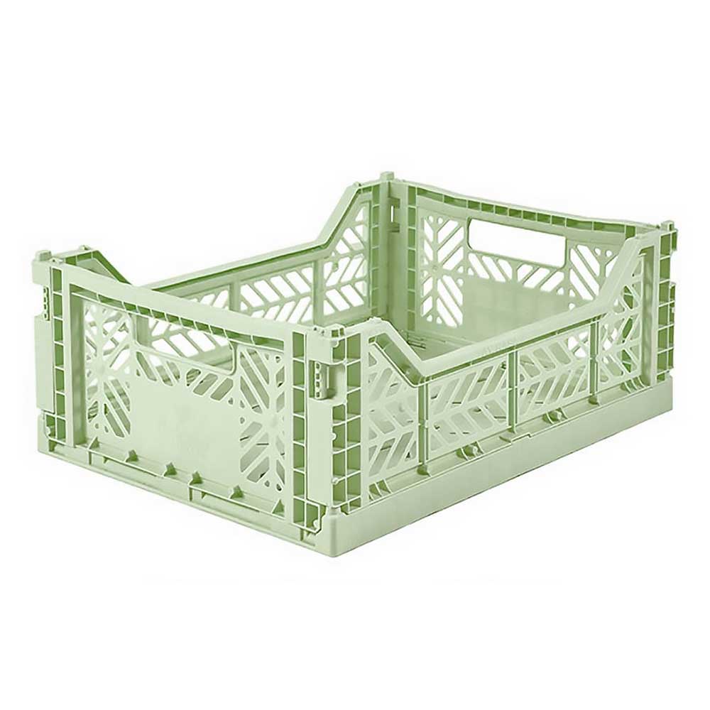 Aykasa midi folding storage crate in pale melon green