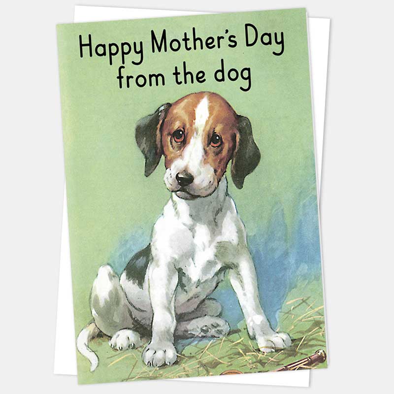 Mother's Day dog card with its white envelope