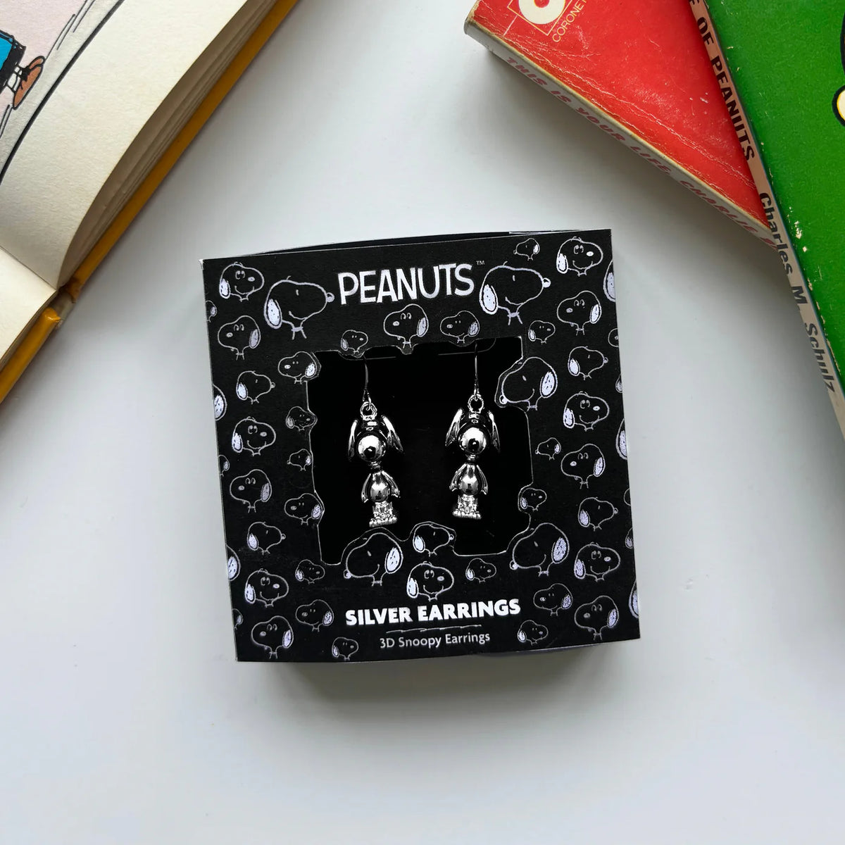 Peanuts Snoopy earrings in their black gift box