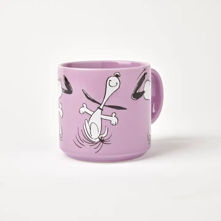 Lilac Snoopy mug from the side