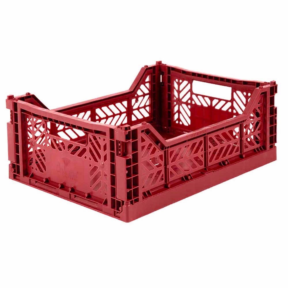 Tile red midi folding storage crate
