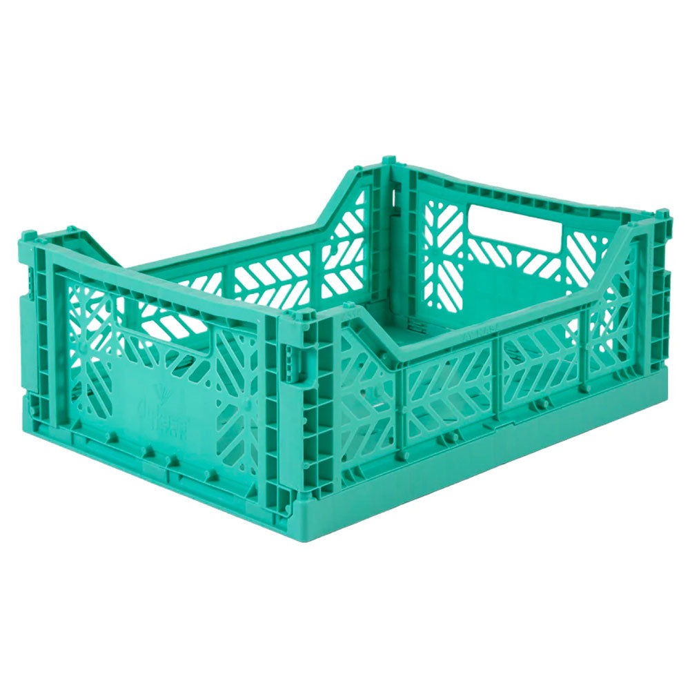 Ocean green midi folding storage crate