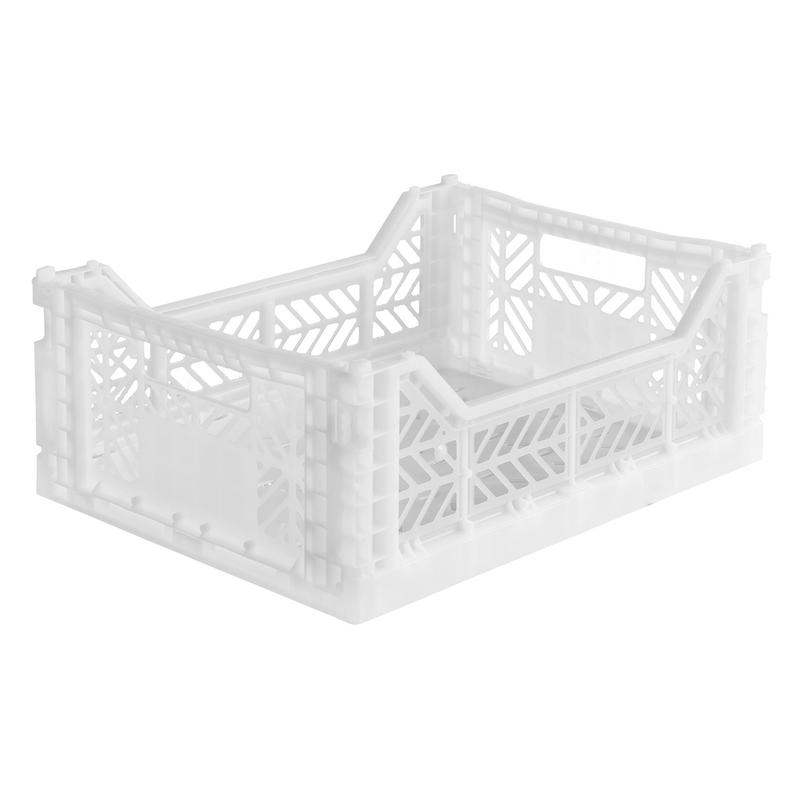 White midi folding storage crate