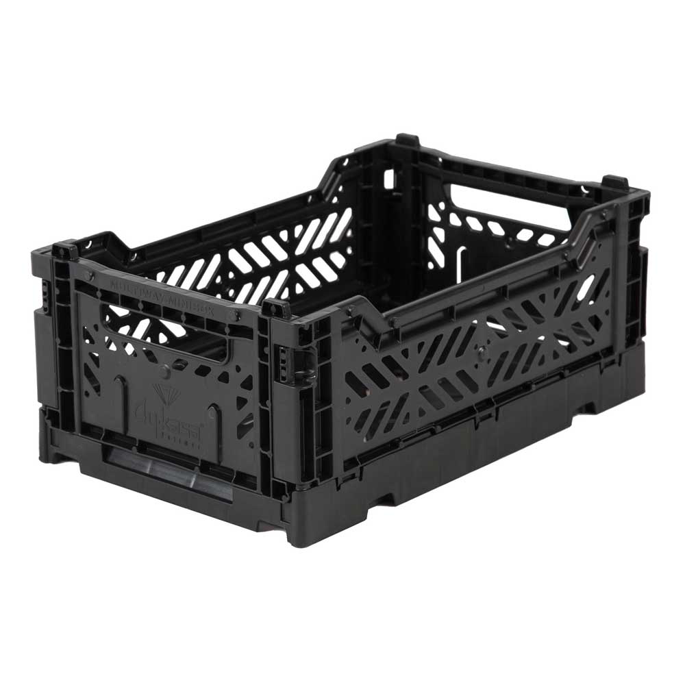 Aykasa mini folding storage crate in black