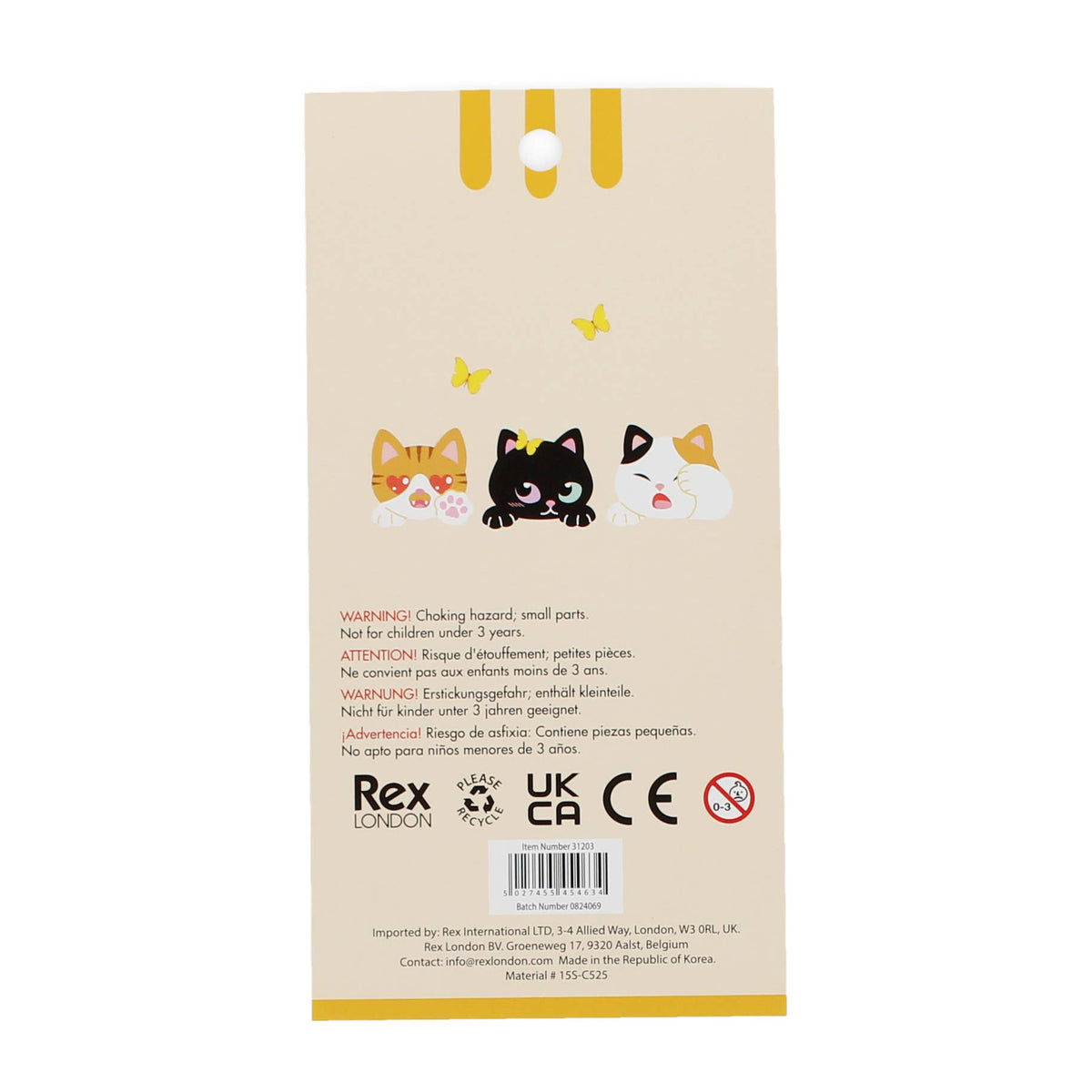 Back of the Quirky Cats sticker pack