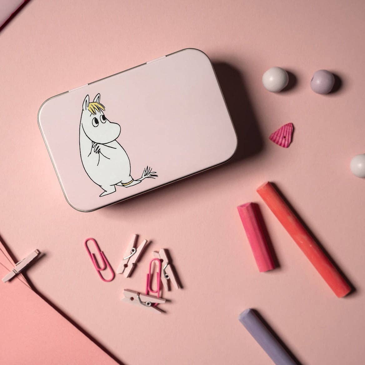 Muurla Moomin Small Tin Boxes Snorkmaiden Pink