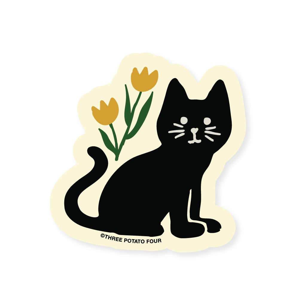Three Potato Four Black Cat Sticker