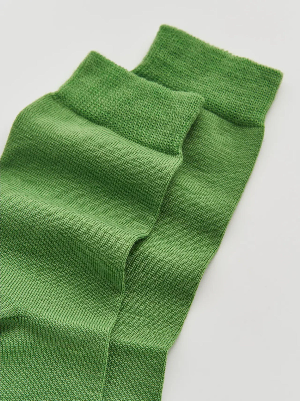 Close-up of the grass green merino knit
