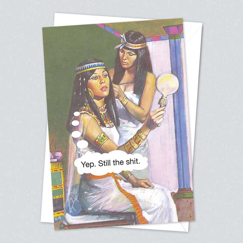The still the shit card with its white envelope