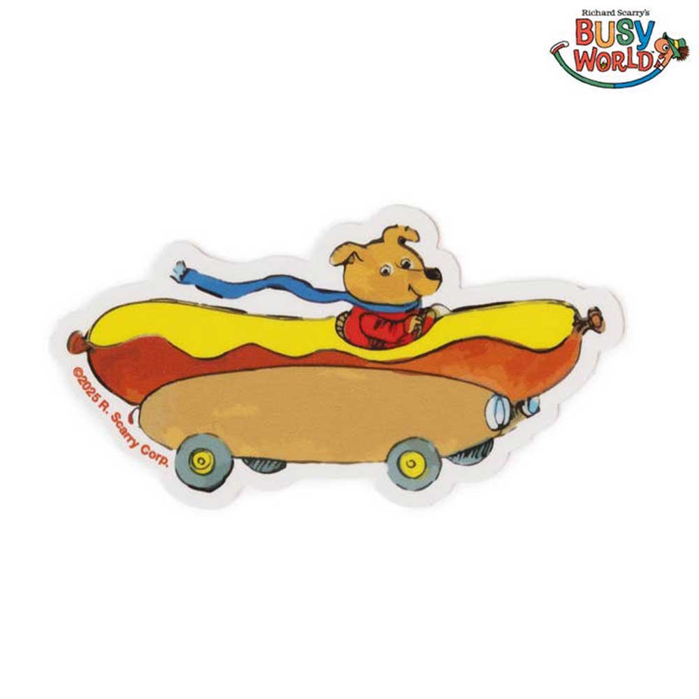 Richard Scarry Busy World hot dog car magnet