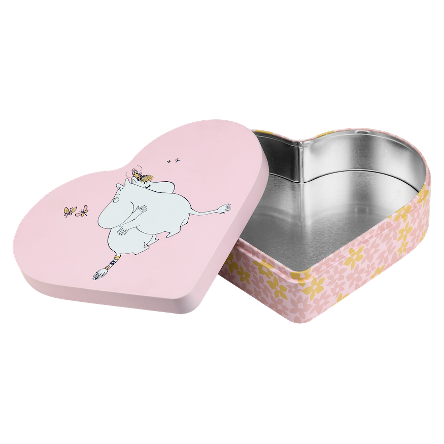 Muurla Moomin Hug Heart Shaped Tin Jar