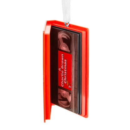 VHS decoration opened to show the tape inside