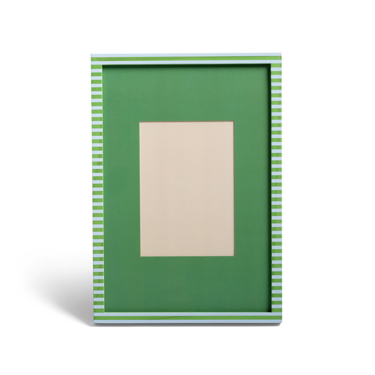 Klevering photo frame with a green stripe border