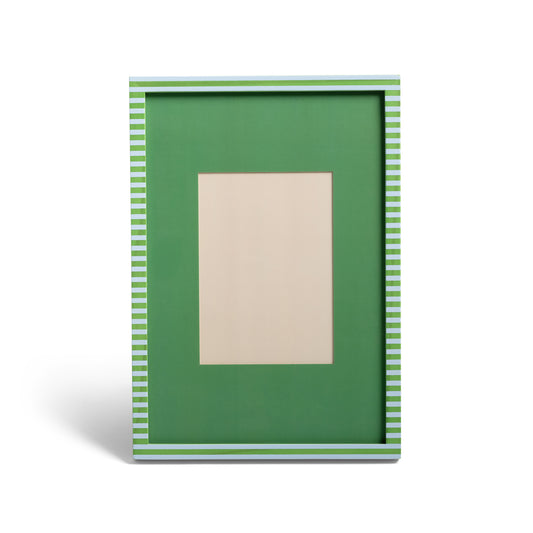 Klevering photo frame with a green stripe border