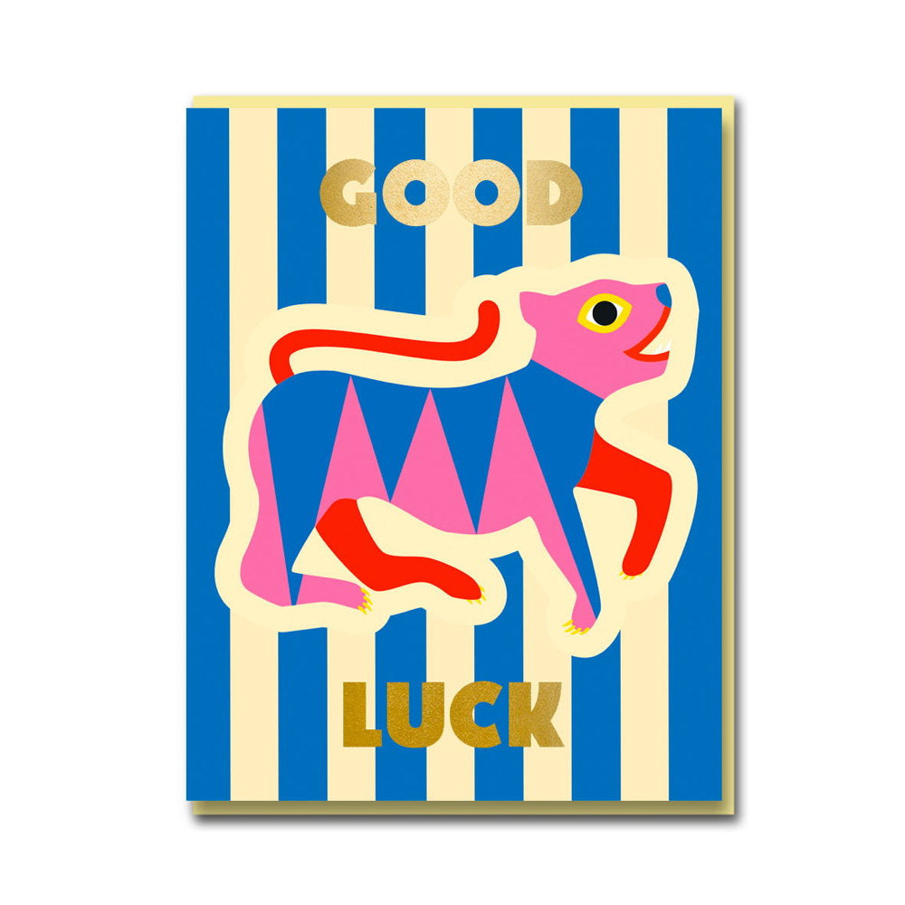 Good Luck tiger card, front view