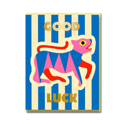 Good Luck tiger card, front view