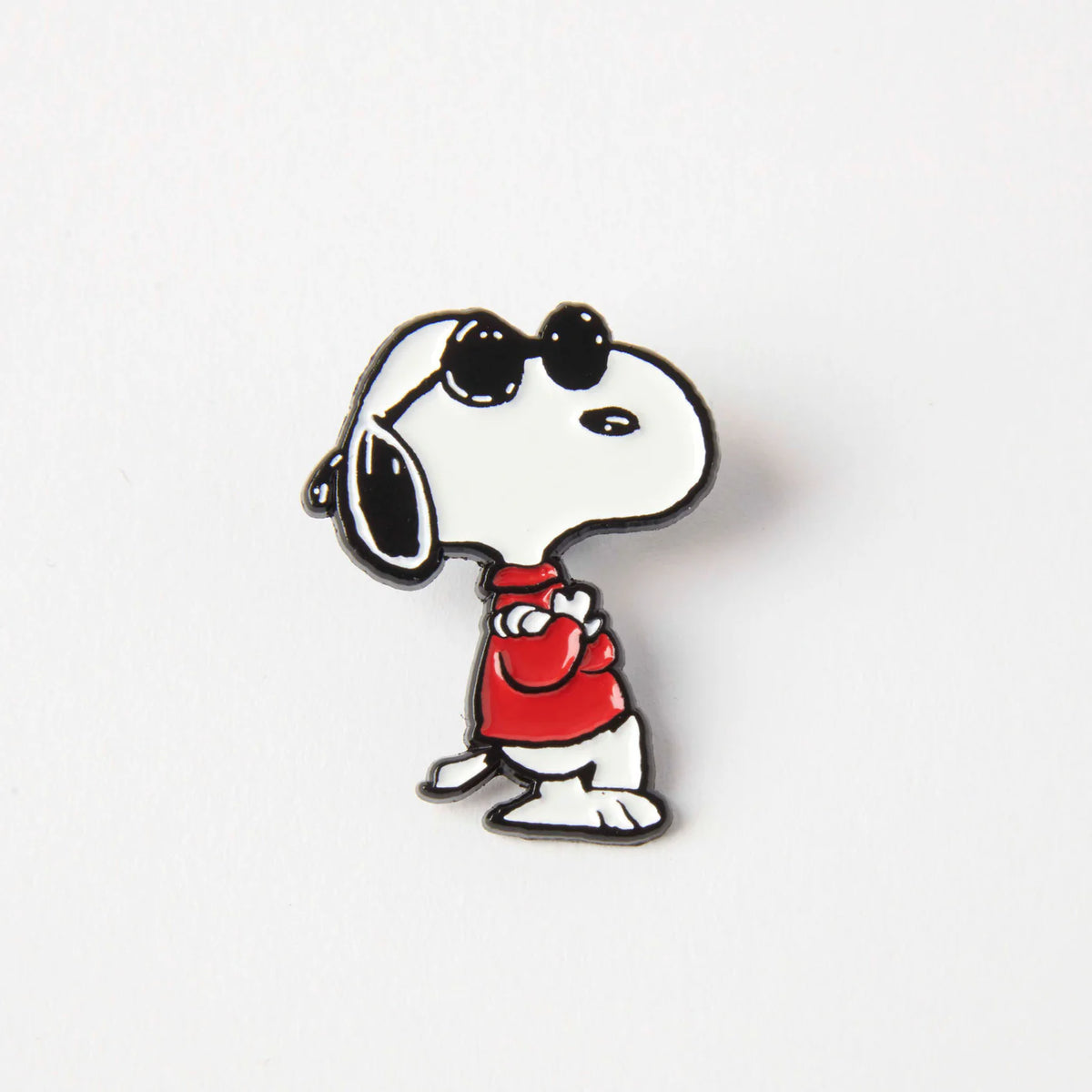 Snoopy Joe Cool enamel pin: Snoopy in sunglasses and a red jumper