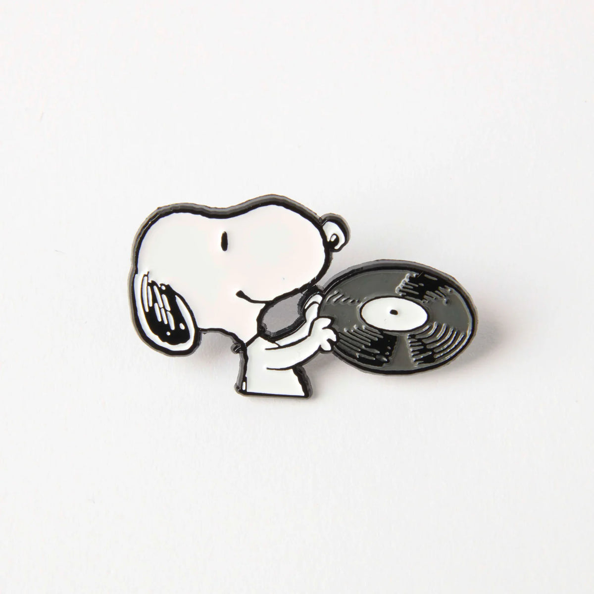 Peanuts Music Is Life enamel pin: Snoopy holding a vinyl record