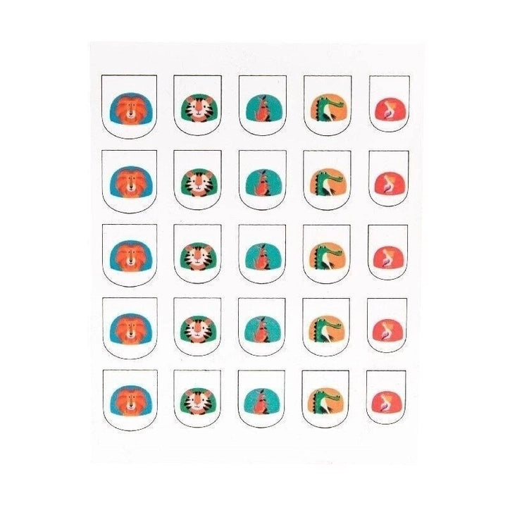 Sheet of 25 animal nail stickers