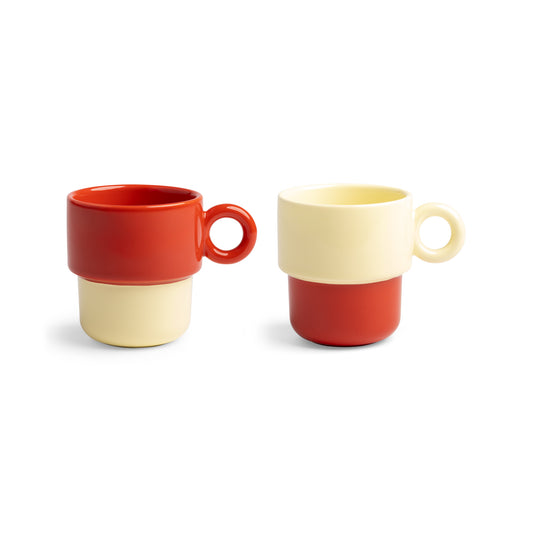 Klevering Chiquito mugs in red and cream