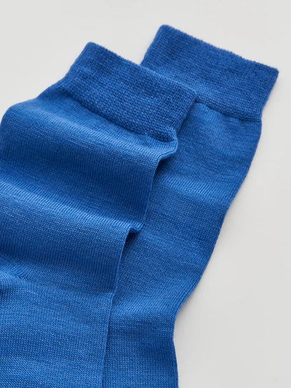 Close-up of the strong blue merino knit