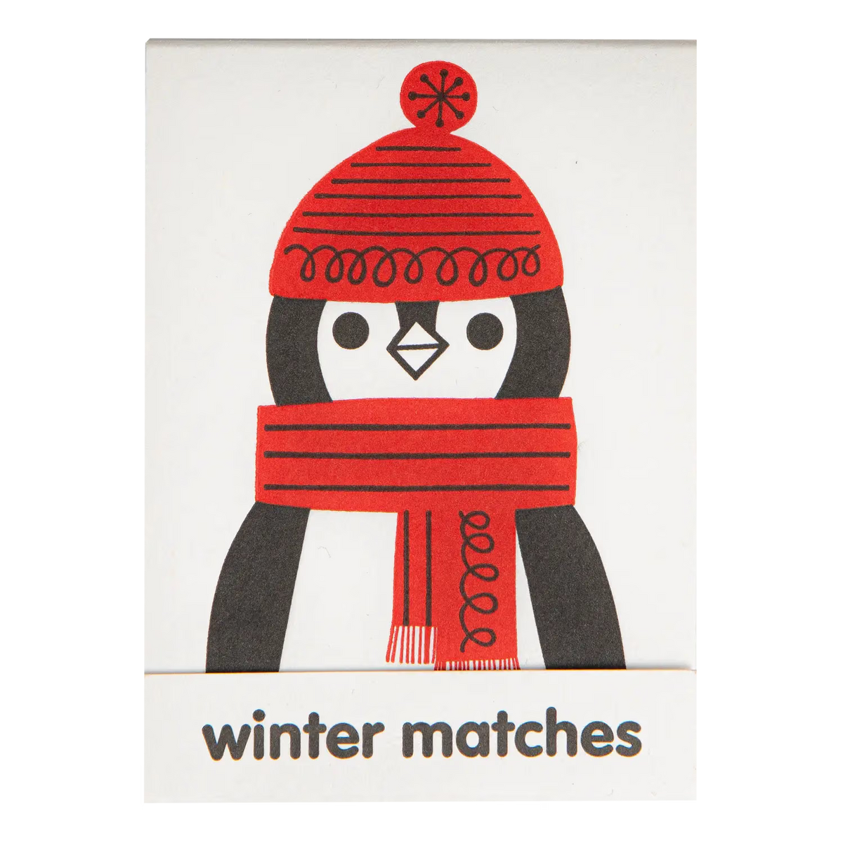 Archivist winter matches: a penguin in a red bobble hat and scarf