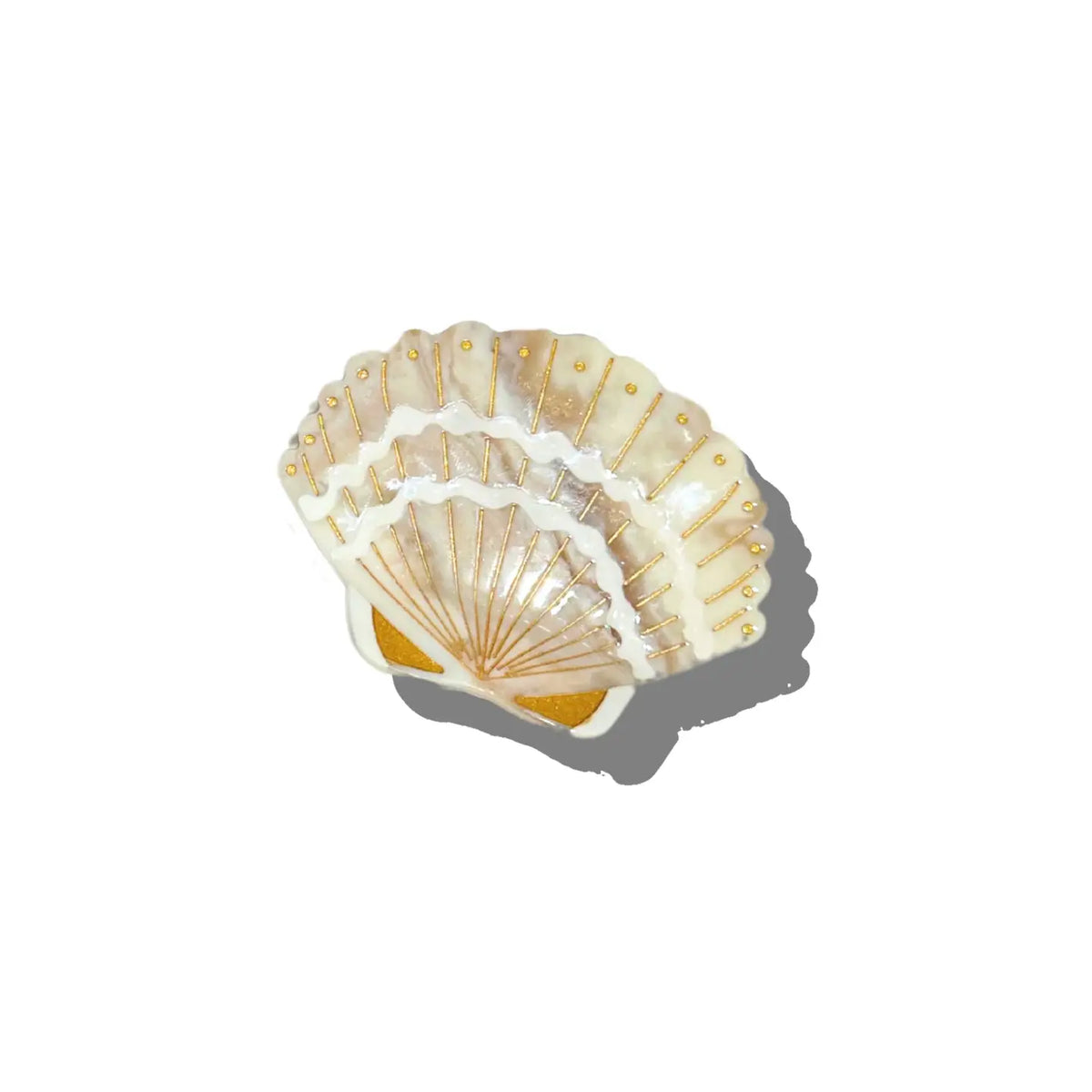 Pearly white seashell claw hair clip