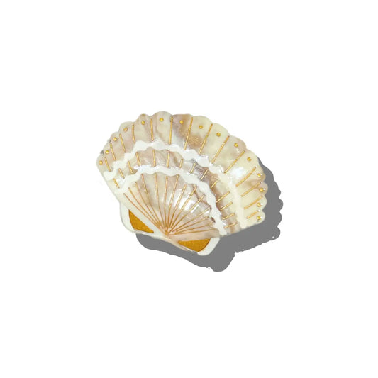 Pearly white seashell claw hair clip