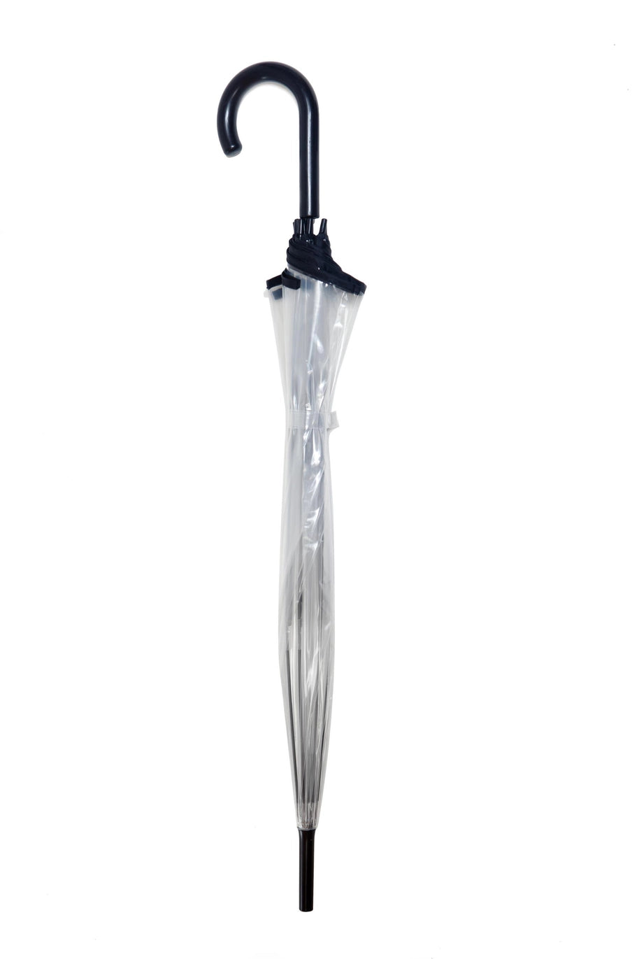 Clear dome umbrella folded