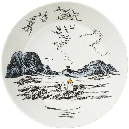 Inside of the True to Its Origins bowl with a landscape and birds