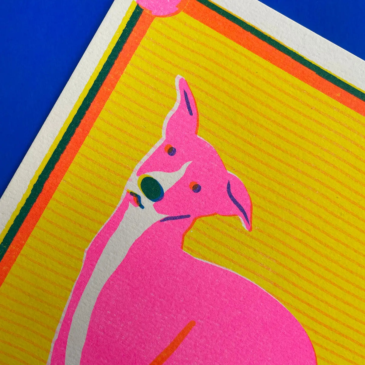 Close-up of the pink whippet print