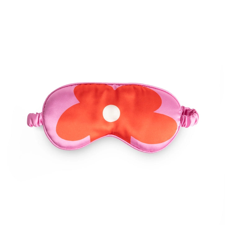 Red and pink flower sleep mask