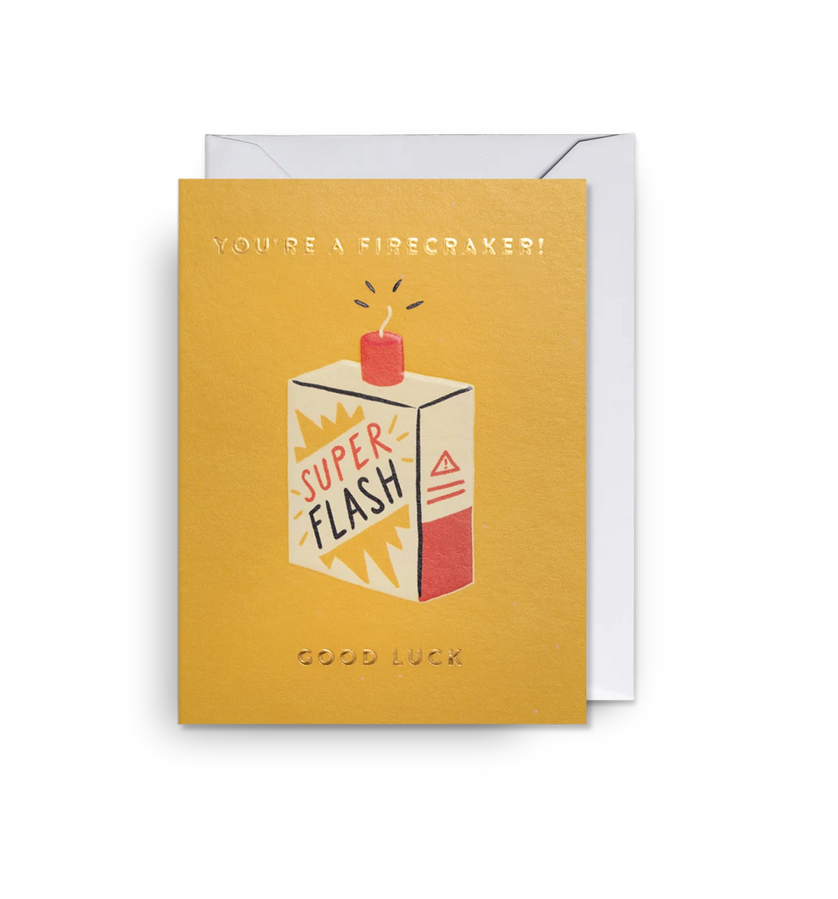 Lagom card: a retro Super Flash firework box, with 'You're a firecracker!'