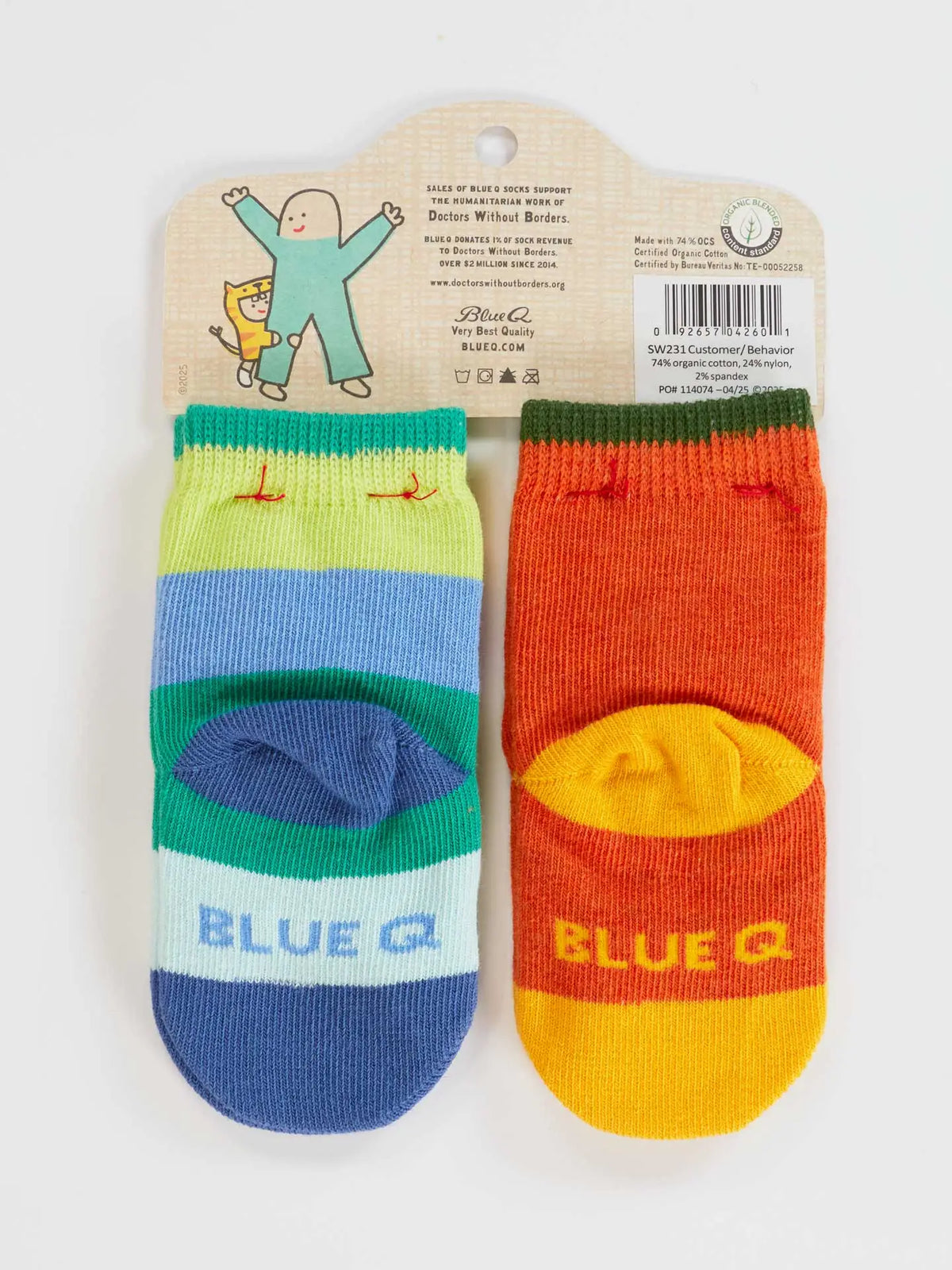 Back of the baby sock pack