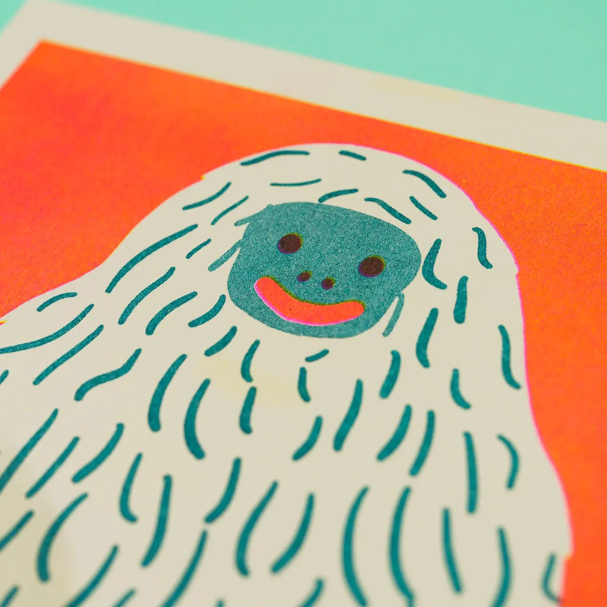 Close-up of the yeti's smiling face