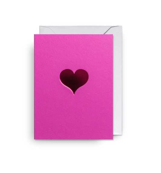 Lagom mini card: a cut-out heart on pink
