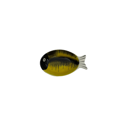 Bazardeluxe small yellow and black fish-shaped dish