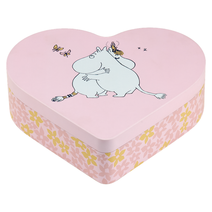 Muurla Moomin Hug Heart Shaped Tin Jar