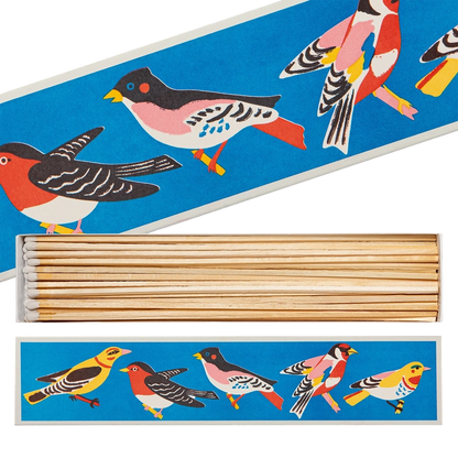 Birdy long matches box open to show the long matches