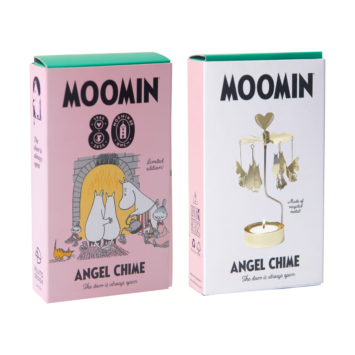 Moomin 80 angel chime boxes in pink and white
