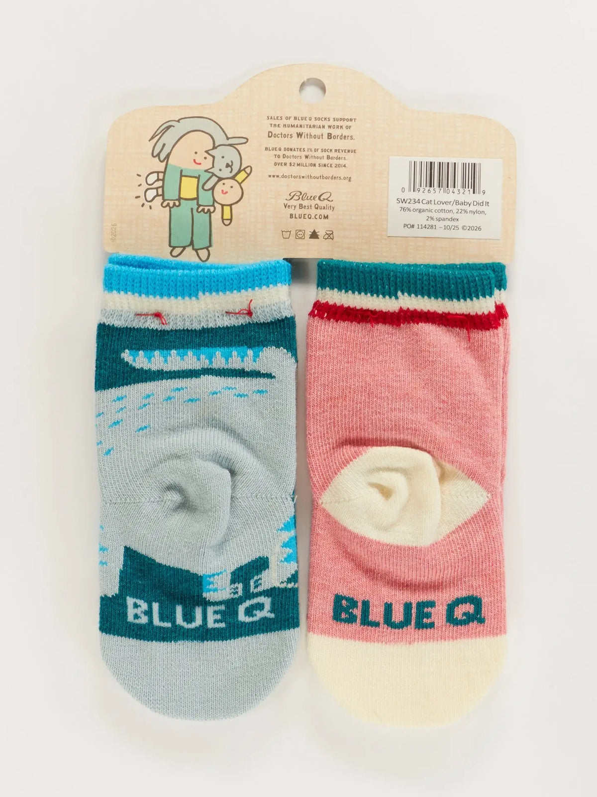 Back of the baby sock pack