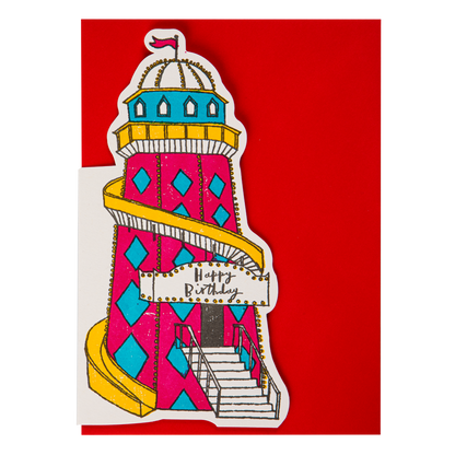 Helter skelter card with its red envelope