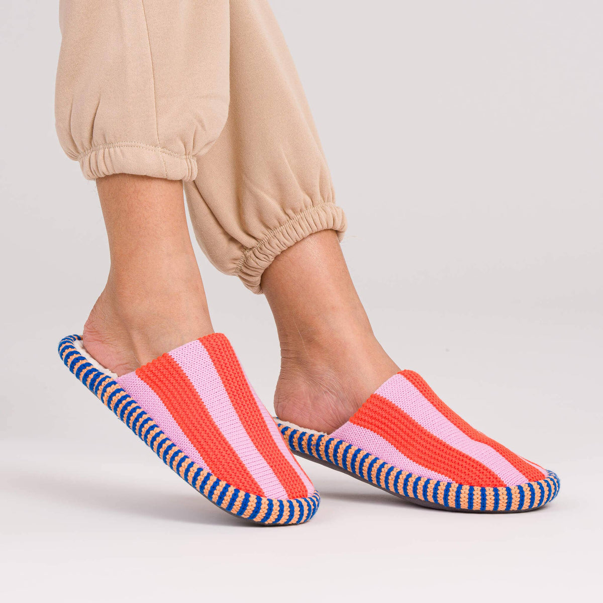 Verloop Super Stripe Slide Slippers Poppy Lilac S/M