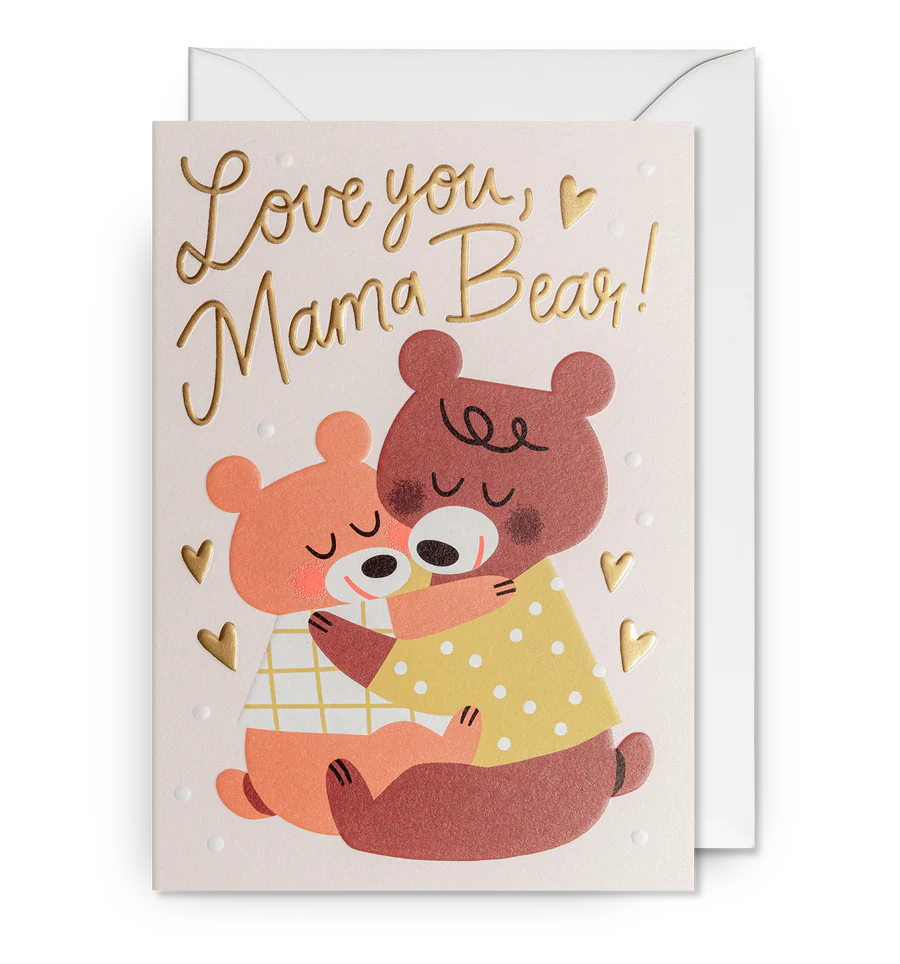 Lagom card: two bears hugging, with 'Love you, Mama Bear!'