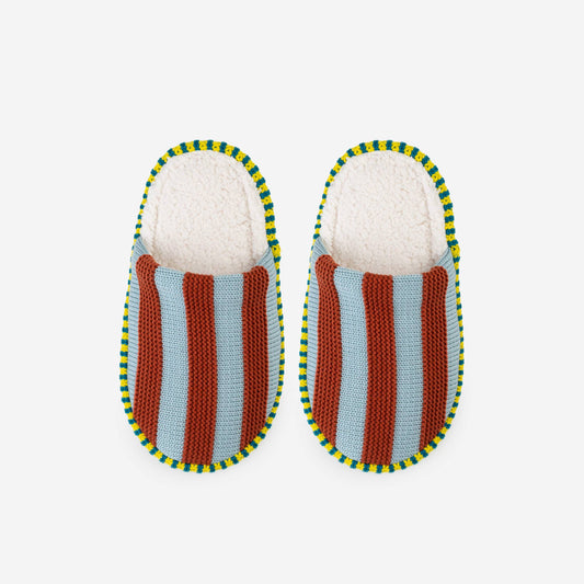 Verloop Super Stripe Slide Slippers Stone Blue Rust S/M